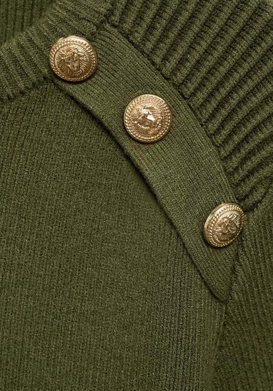 Sweater with jewel buttons - Beige/khaki