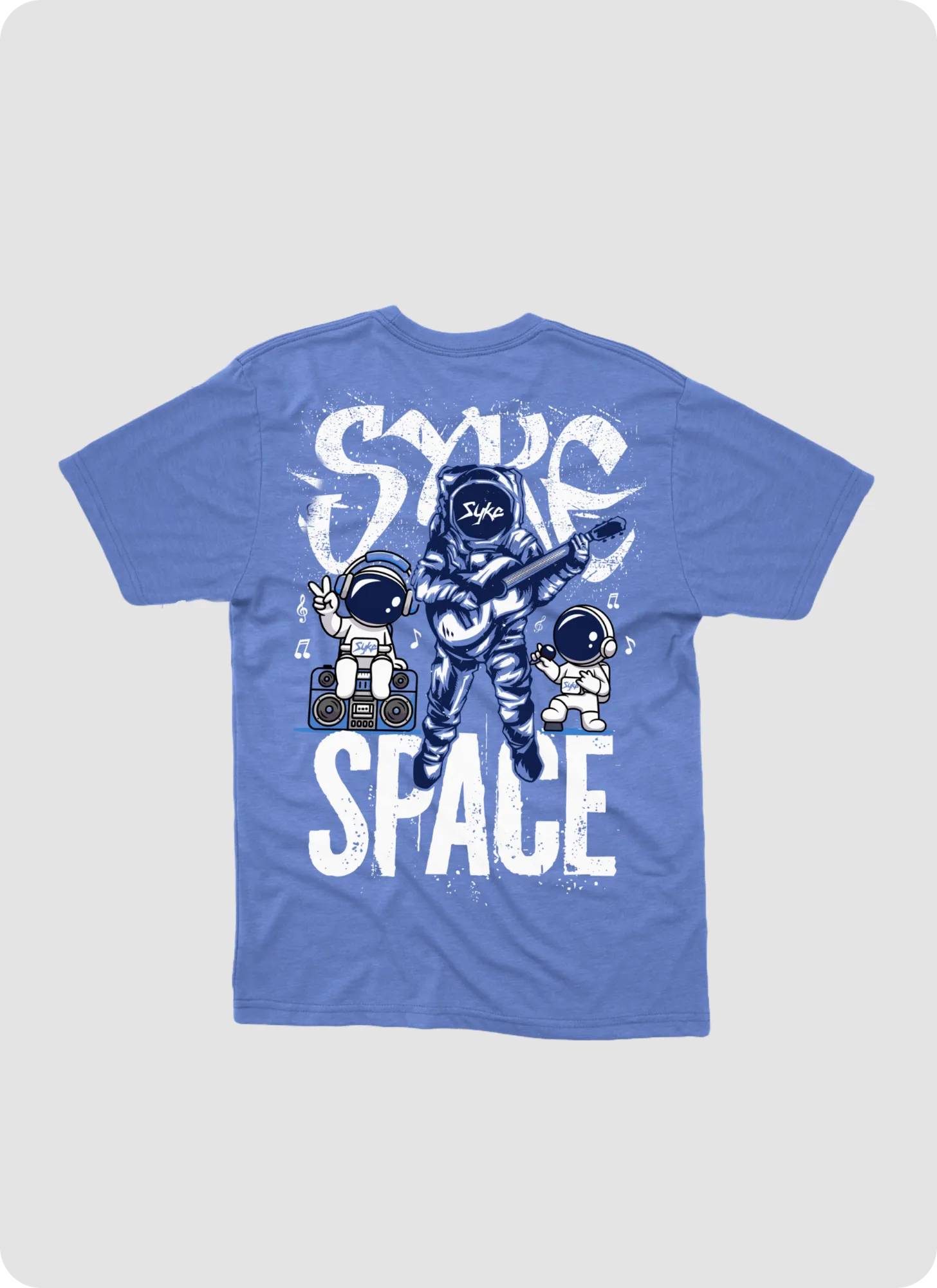 SYKE Space Music Youth T-Shirt - Flo Blue