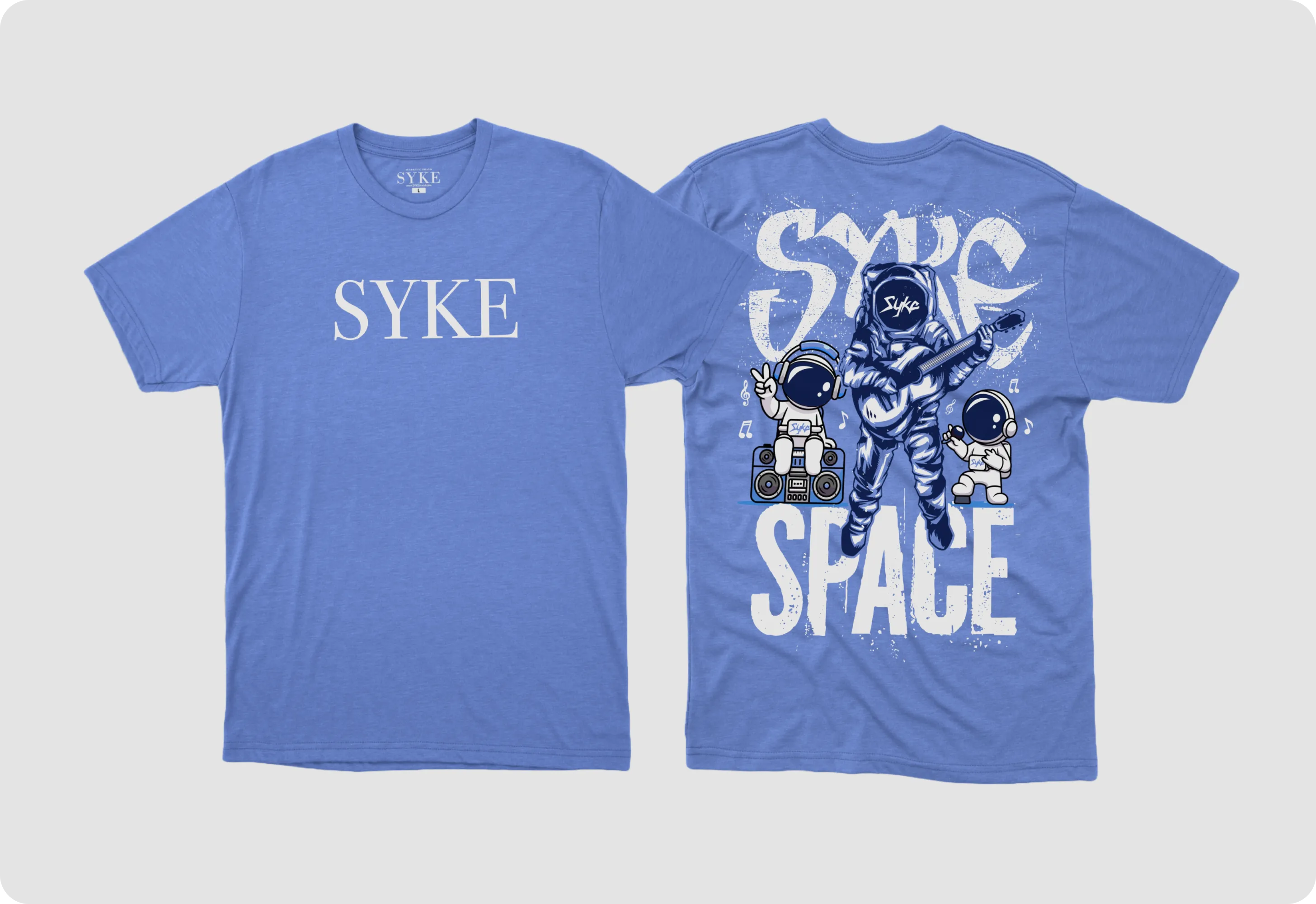 SYKE Space Music Youth T-Shirt - Flo Blue
