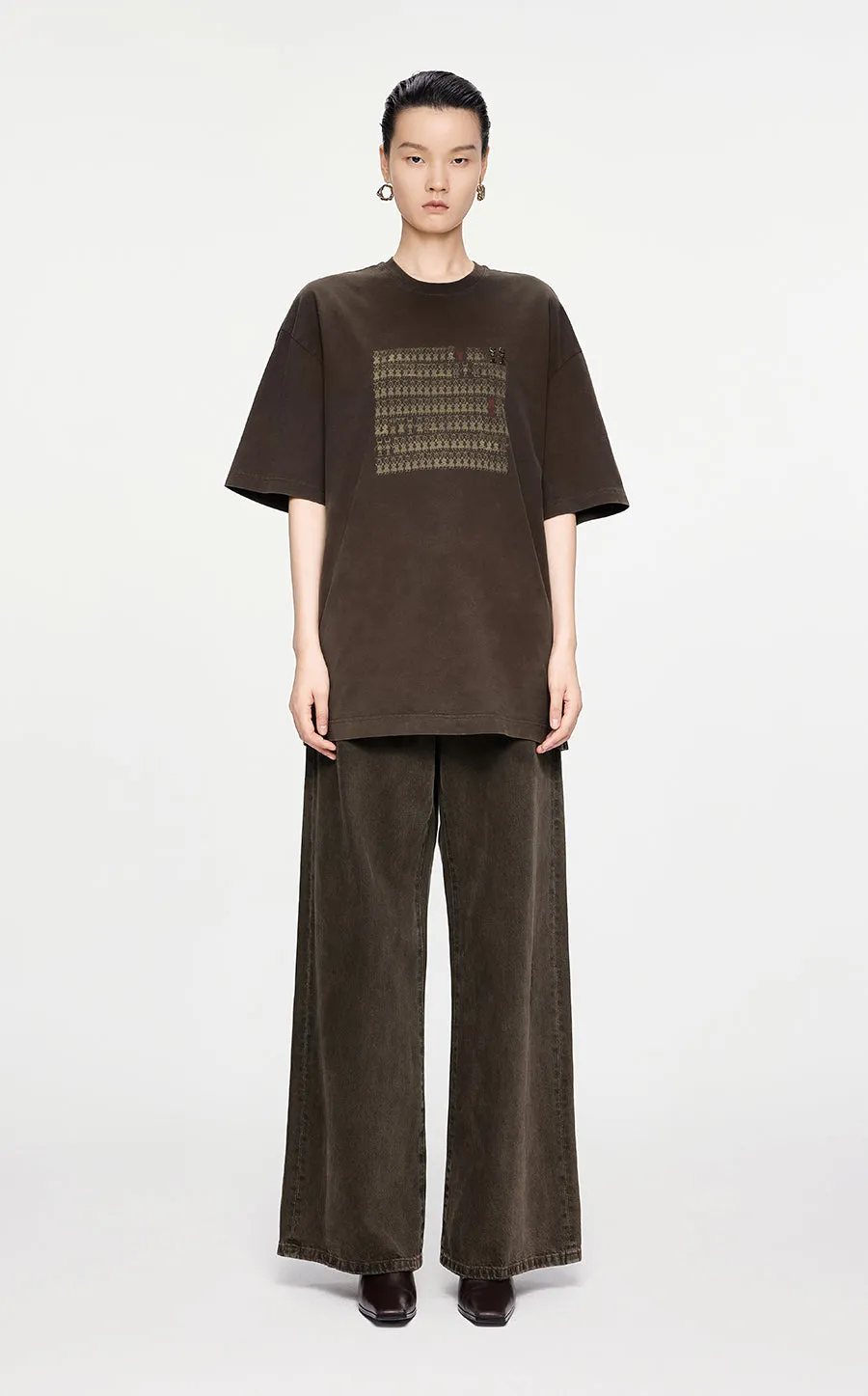 T-Shirt / JNBY Relaxed Miao-Inspired Cotton T-Shirt