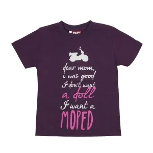 T-SHIRT Tee Childrens Kids Do-Design Moped Bike Scooter Toddler Purple NEW! 92