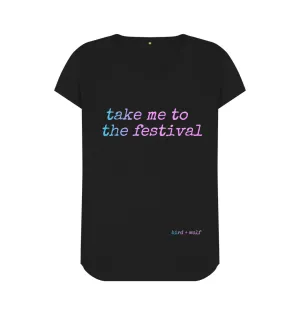Take Me To The Festival V Neck Tee