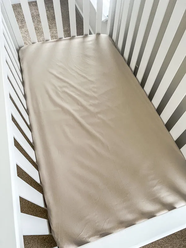 Tan Crib Fitted Sheet
