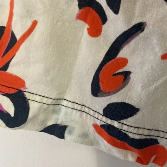 Tanya Taylor Quinn Floral Paperbag Linen Blend Shorts