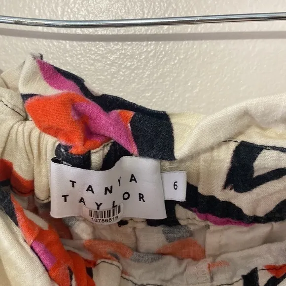 Tanya Taylor Quinn Floral Paperbag Linen Blend Shorts
