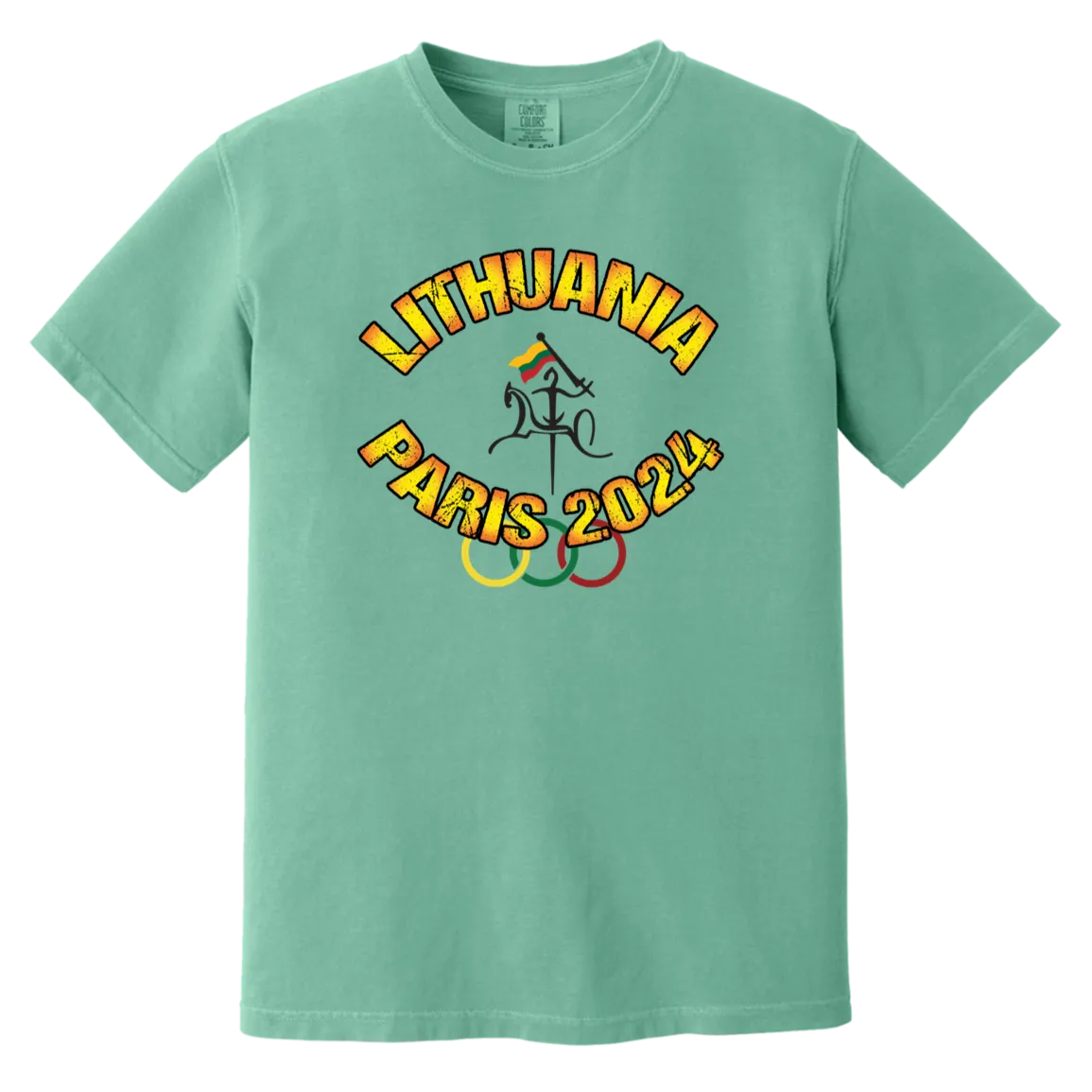 Team Lithuania 2024 Vytis - Men/Women Unisex Soft-Washed Comfort Cotton Short Sleeve T-Shirt