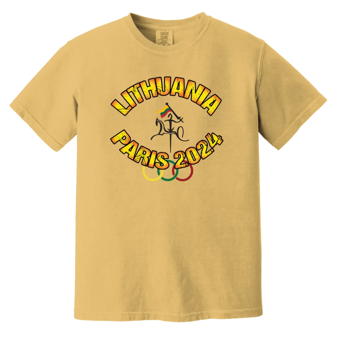 Team Lithuania 2024 Vytis - Men/Women Unisex Soft-Washed Comfort Cotton Short Sleeve T-Shirt