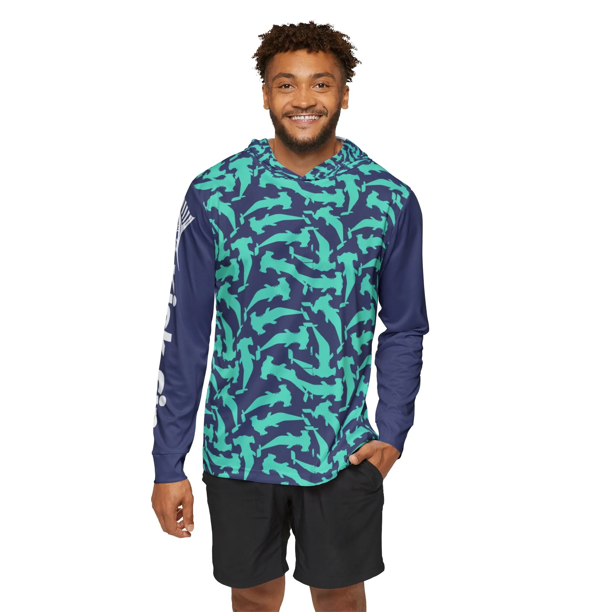 The Blue Hammer Camo Hooked & Hooded Performance Warm Up Fishing Hoodie
