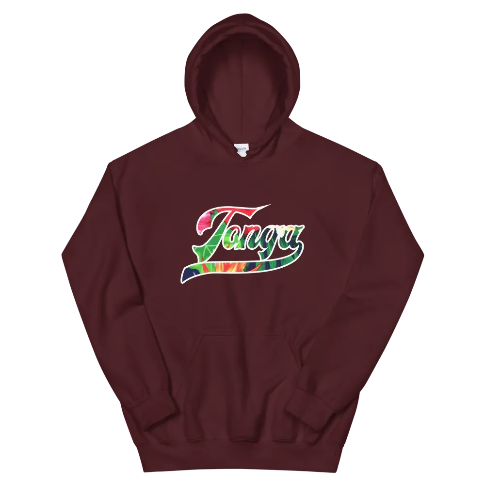 Tonga 676 - Floral Jersey with White Border (front/back) *ADULT HOODIE*