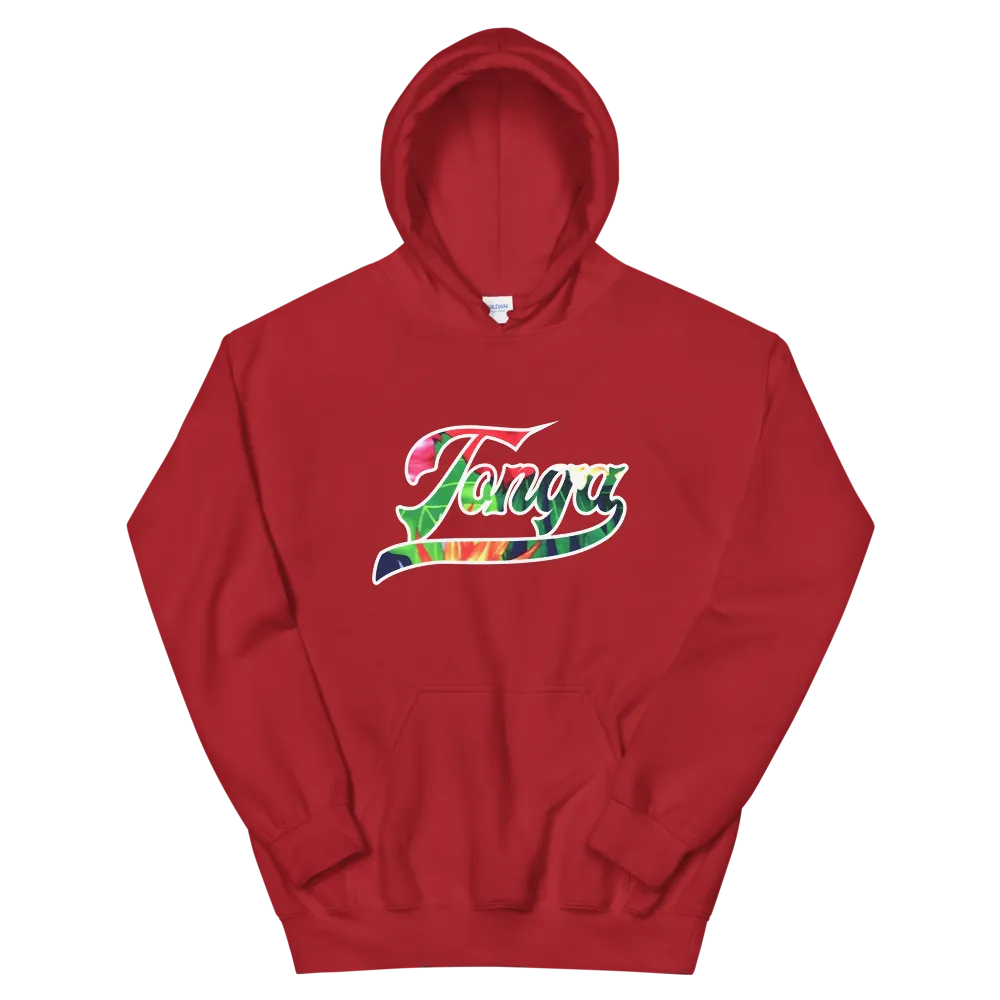 Tonga 676 - Floral Jersey with White Border (front/back) *ADULT HOODIE*
