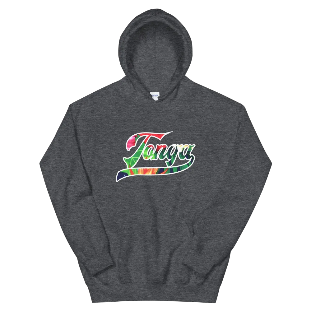 Tonga 676 - Floral Jersey with White Border (front/back) *ADULT HOODIE*