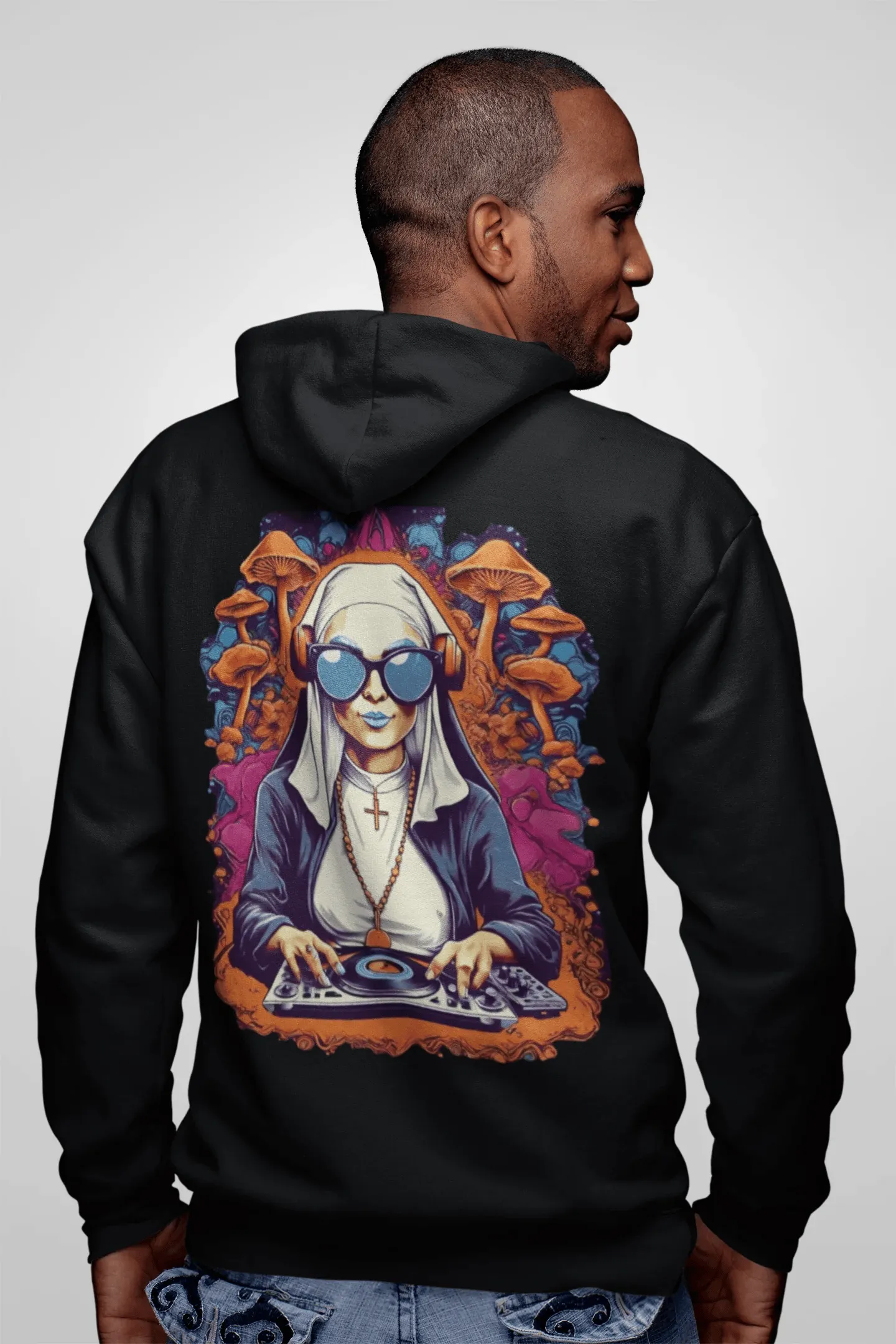Trippy Hoodie | Techno Nun