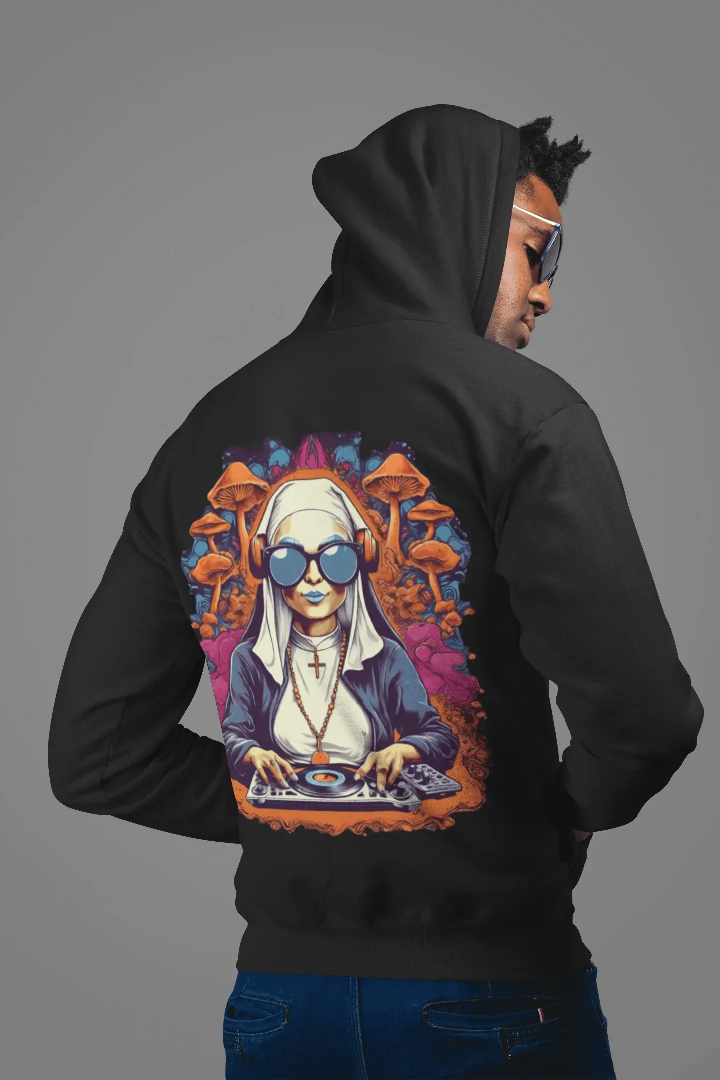 Trippy Hoodie | Techno Nun