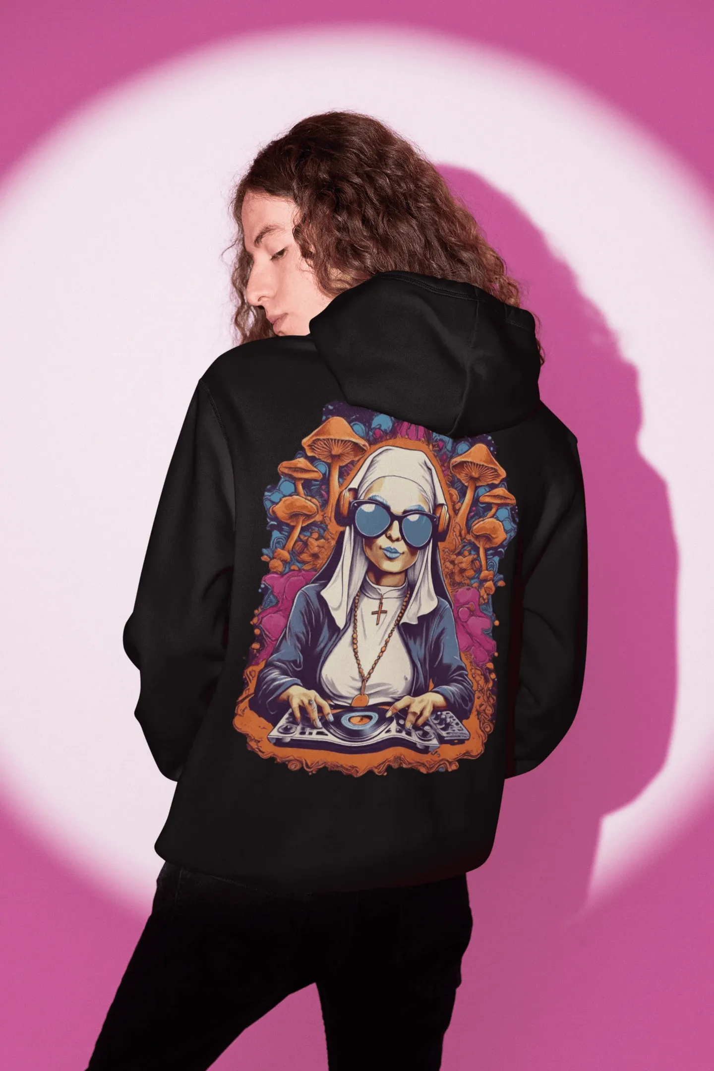 Trippy Hoodie | Techno Nun