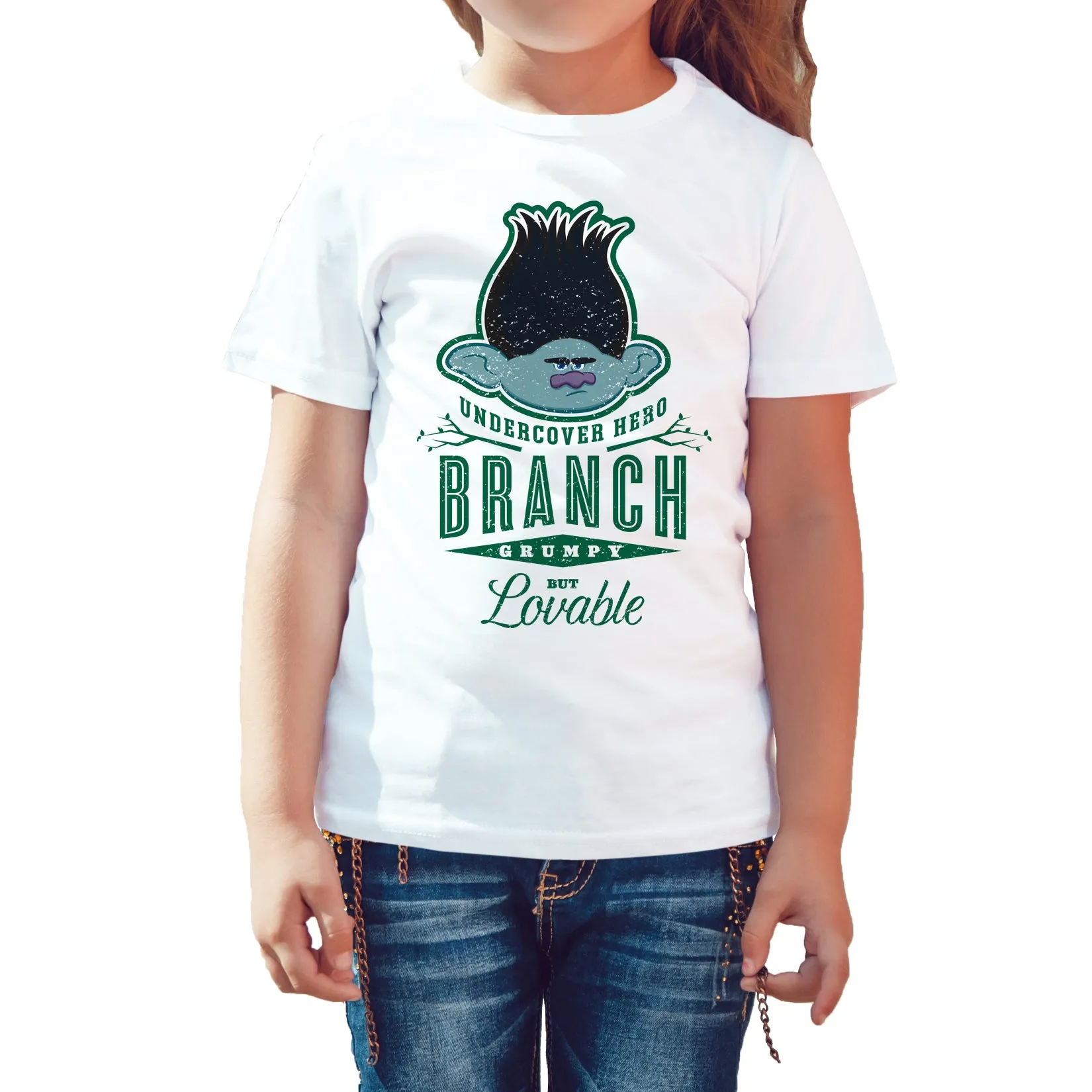 Trolls Branch Official Kid's T-Shirt (White)