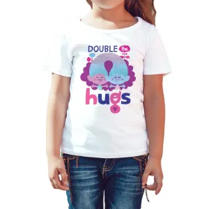 Trolls Double Hugs Official Kid's T-Shirt (White)
