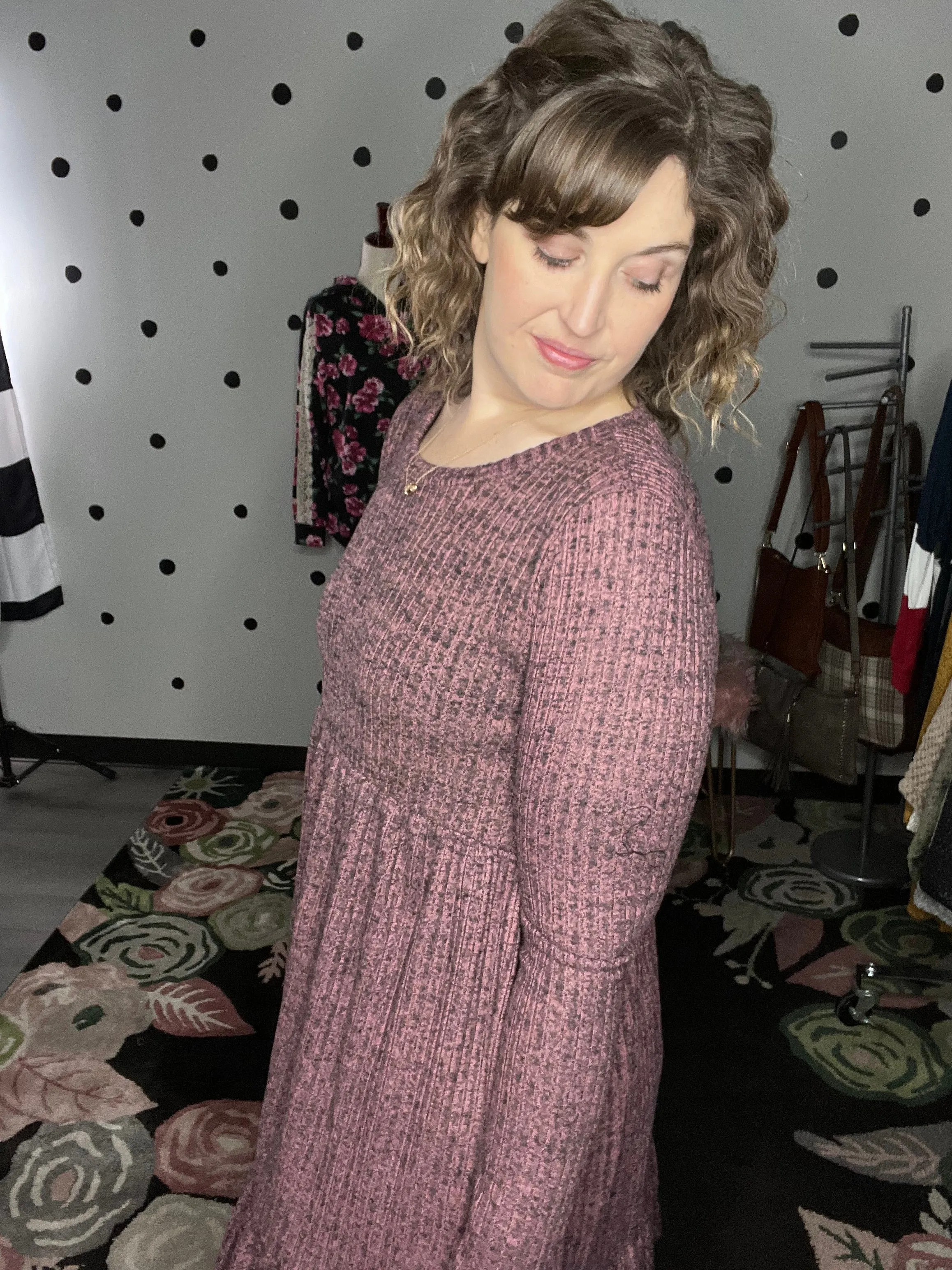 Two Tone Sweater Dress