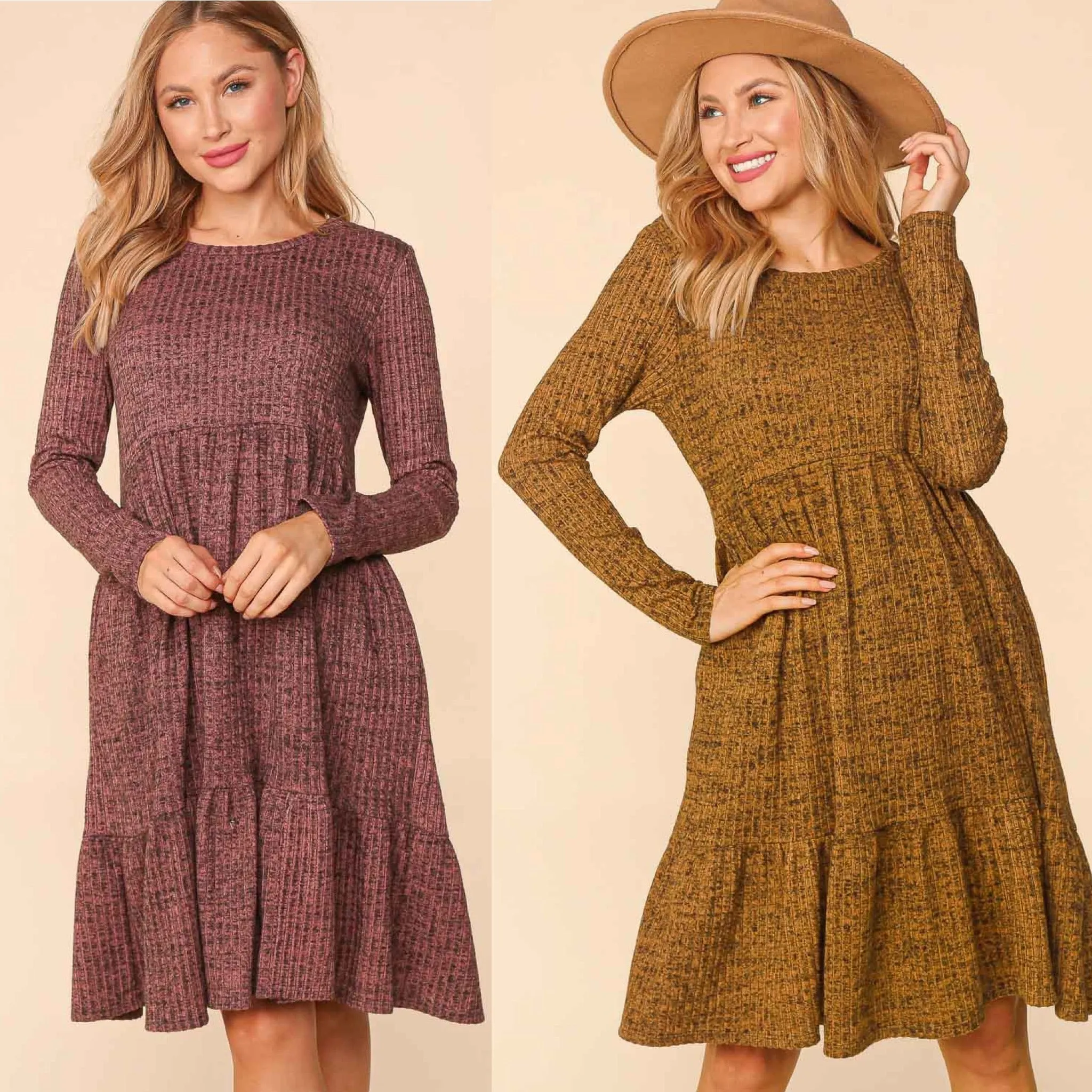 Two Tone Sweater Dress