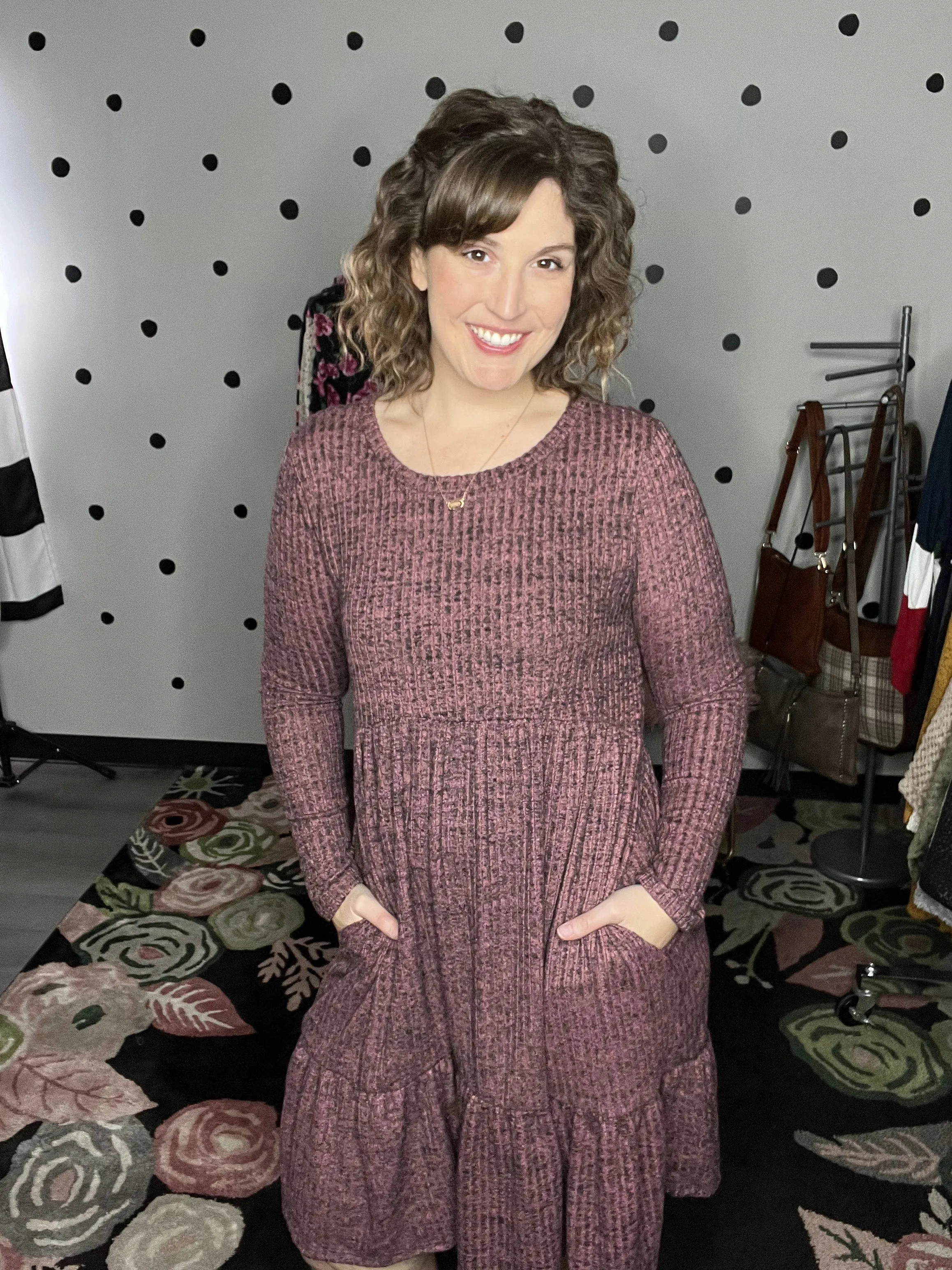 Two Tone Sweater Dress