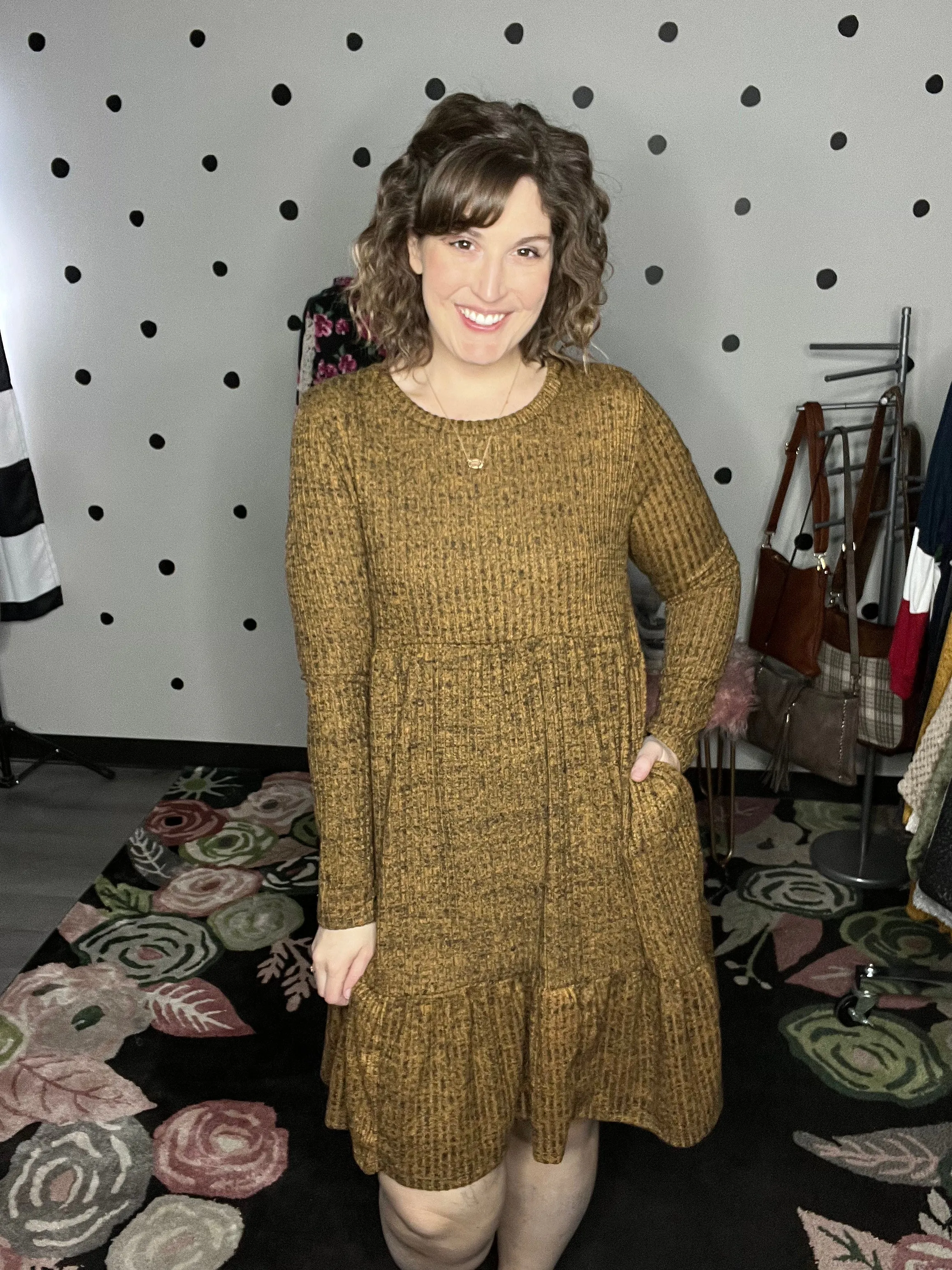 Two Tone Sweater Dress