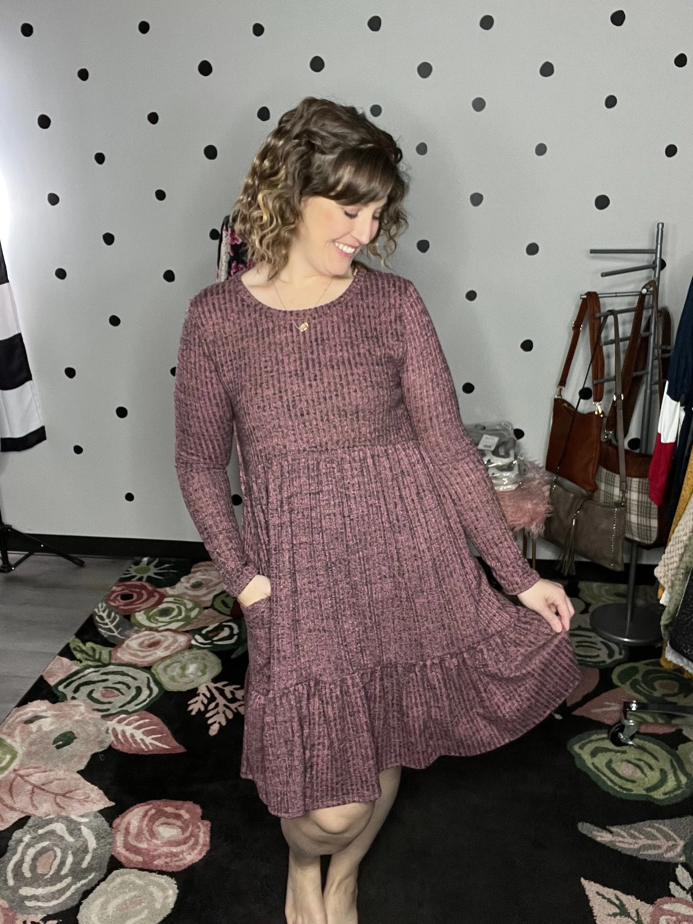 Two Tone Sweater Dress