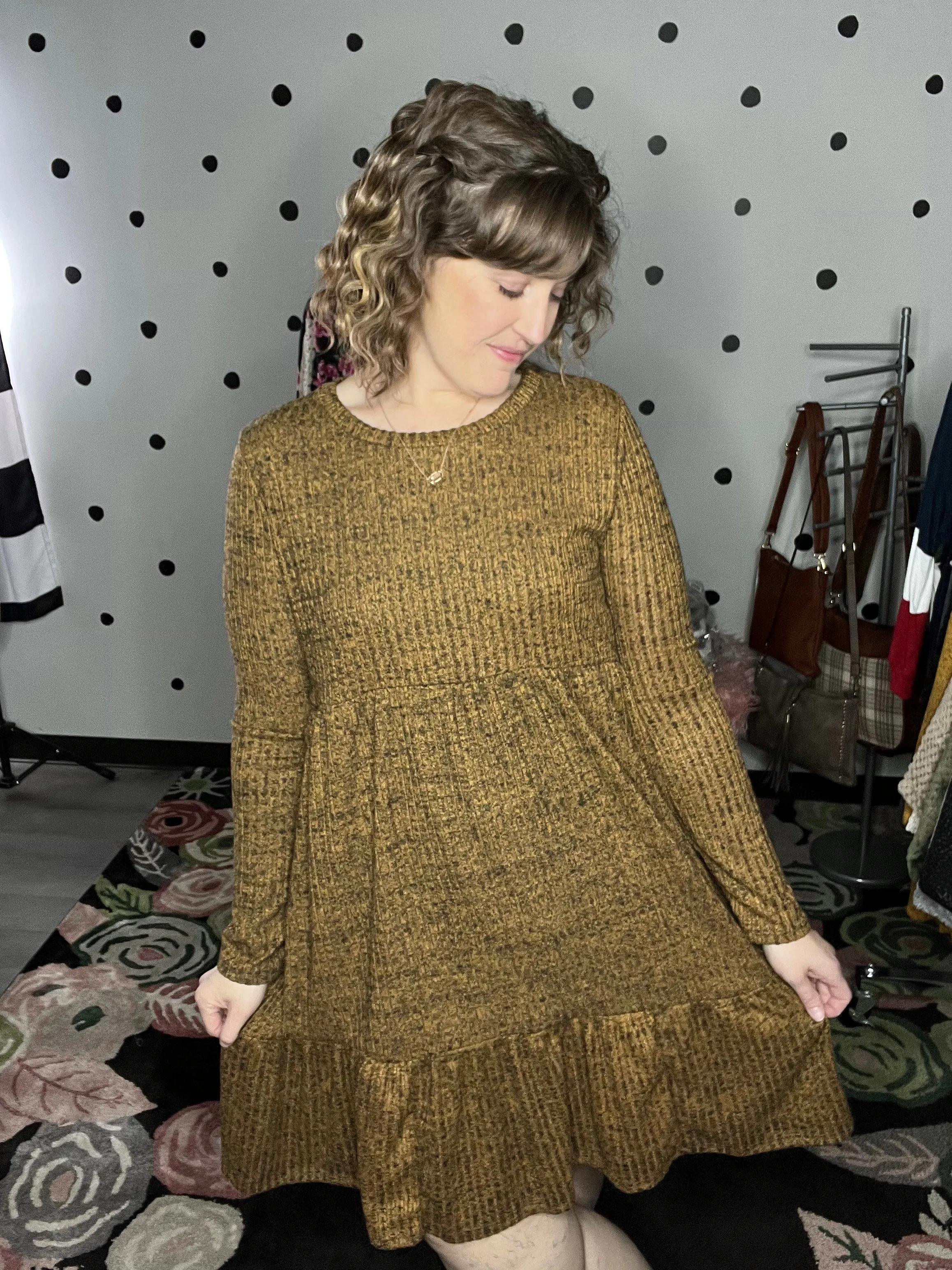 Two Tone Sweater Dress