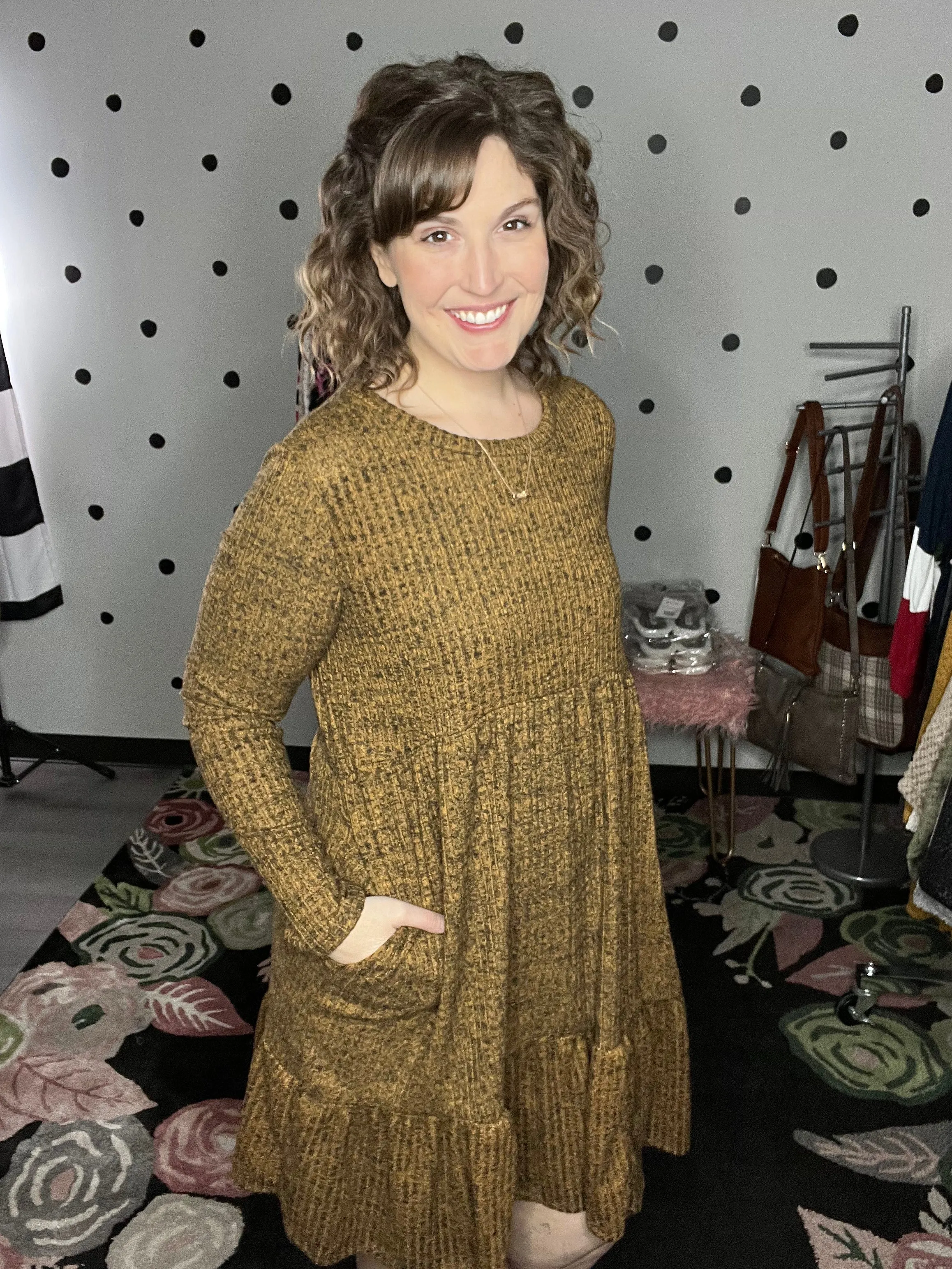 Two Tone Sweater Dress