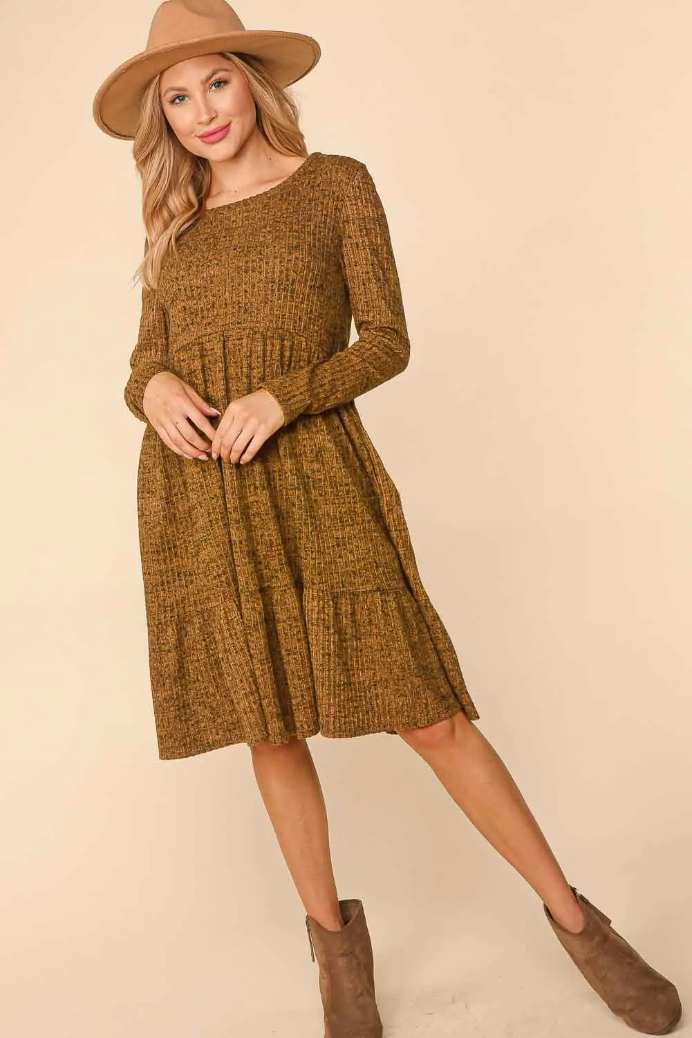 Two Tone Sweater Dress