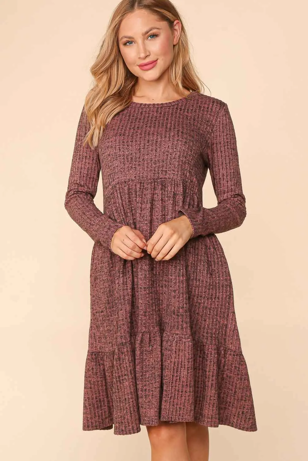 Two Tone Sweater Dress