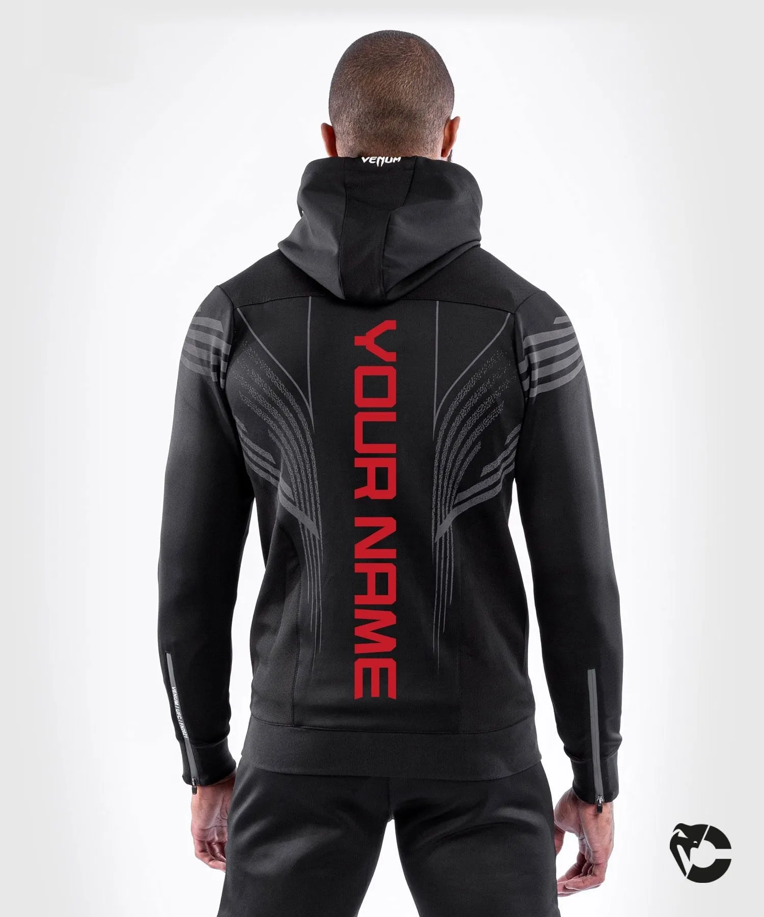 UFC Venum Personalisiert Authentic Fight Night Herren Walkout Hoodie - Schwarz