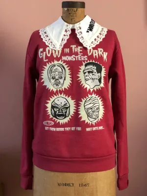 ＊UNISEX＊ GLOW IN THE DARK PULLOVER SWEATSHIRTS *CARDINAL