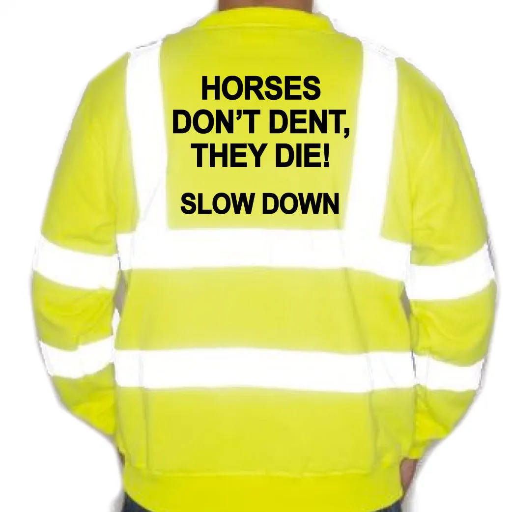 Unisex Hi-Vis Reflective Jumper/Sweatshirt - HORSES DON'T DENT THEY DIE