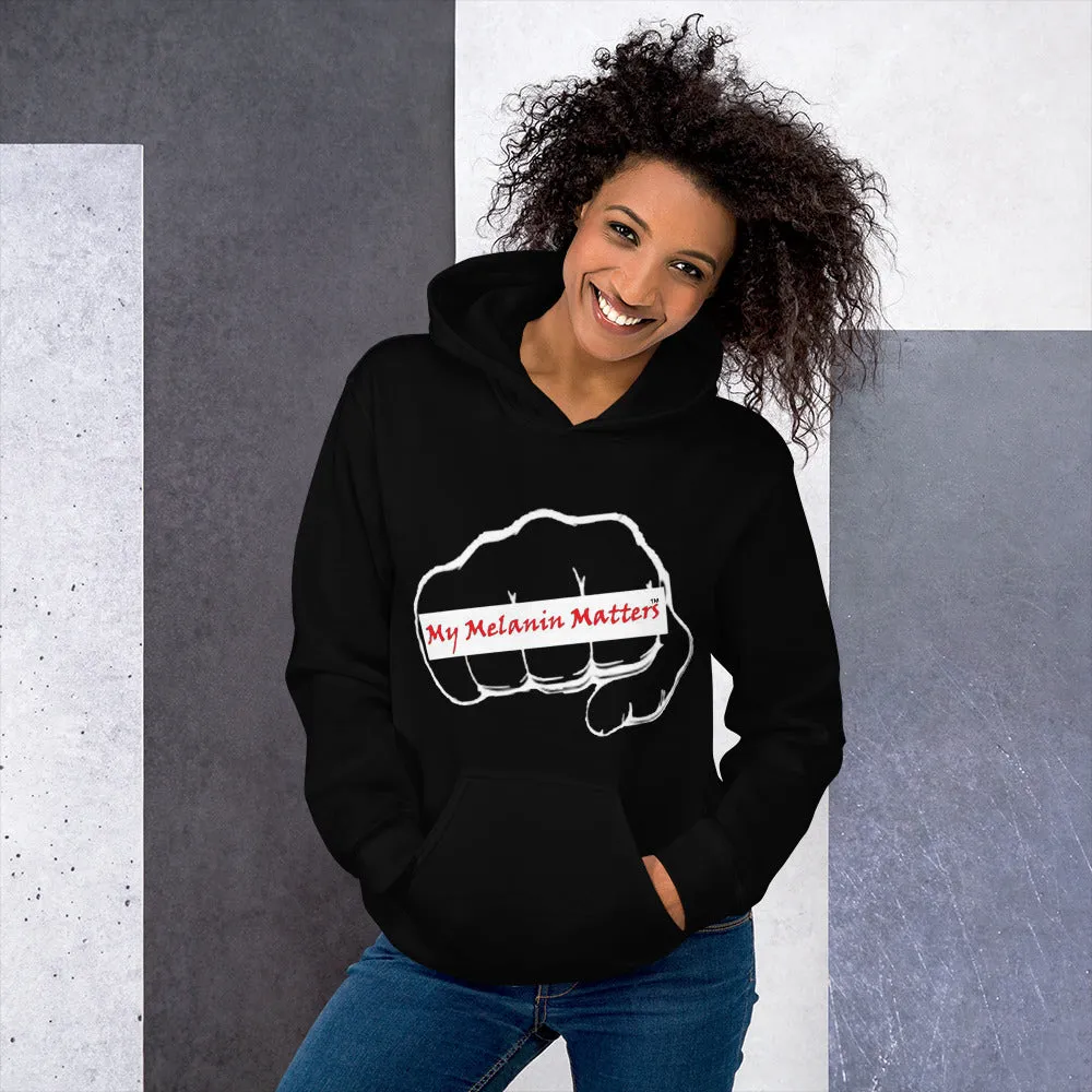 Unisex Hoodie - MY MELANIN MATTERS LOGO w/red letters