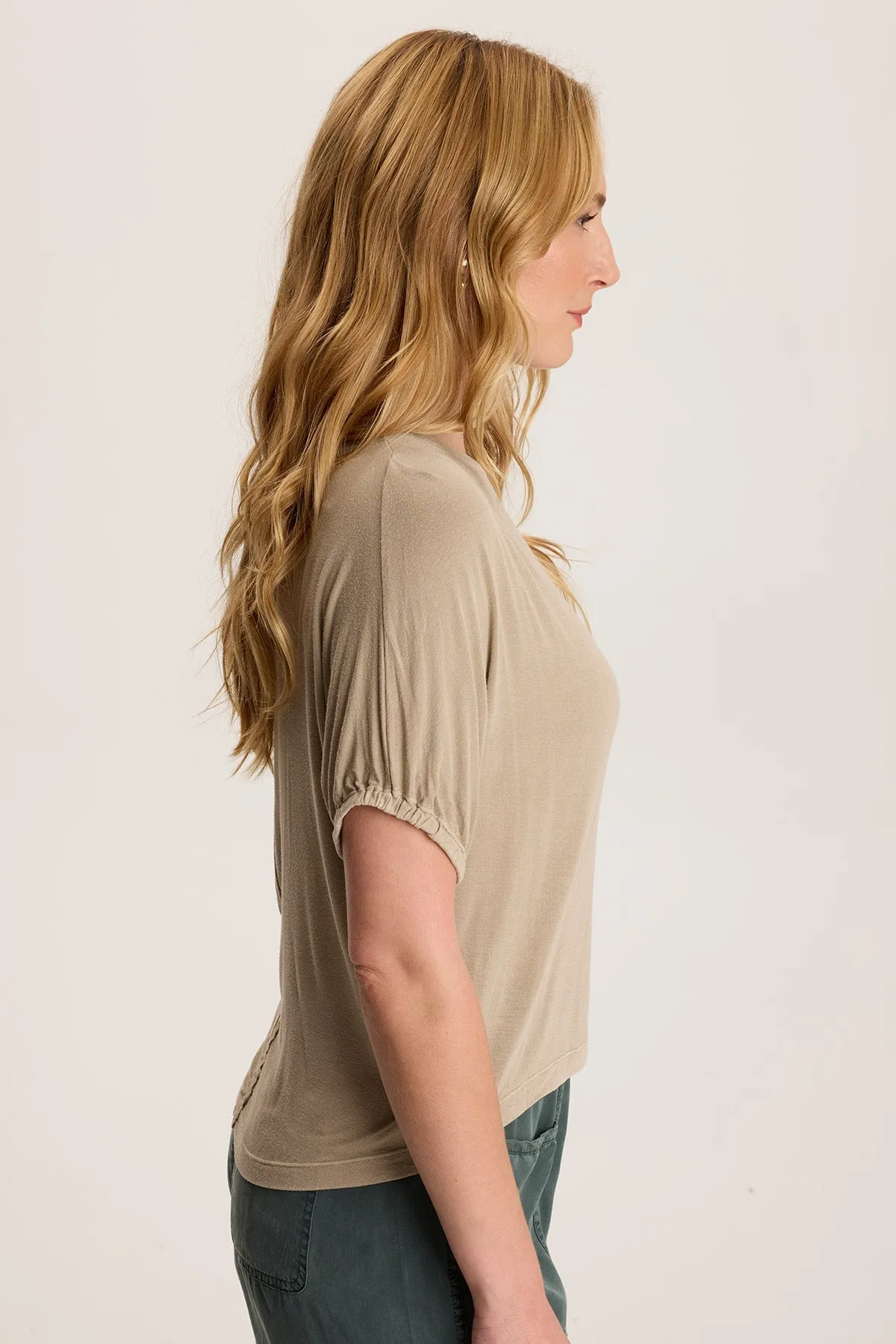 Valensi Soft Jersey Banded Sleeve Tee