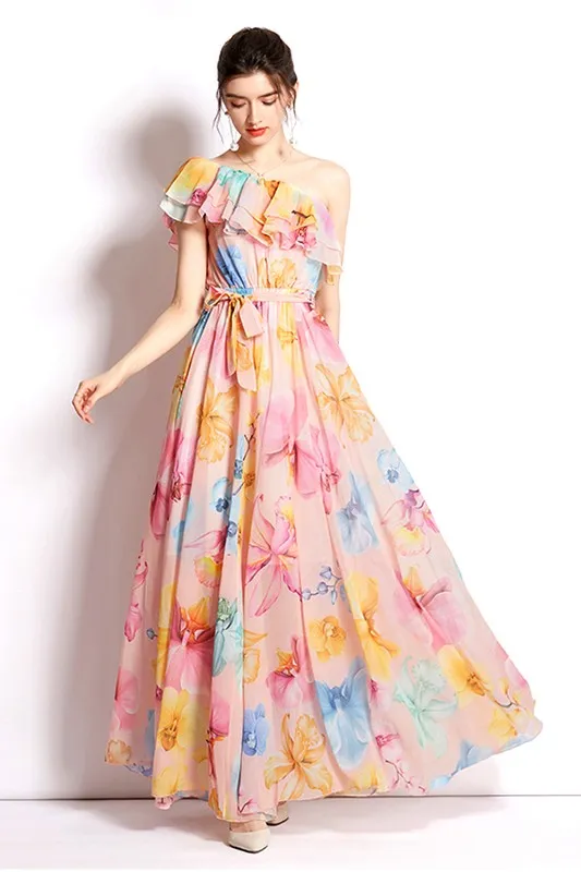Vibrant Floral Maxi Dress