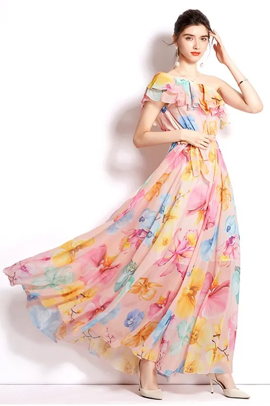 Vibrant Floral Maxi Dress