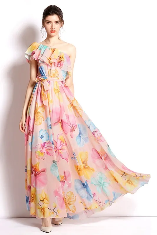 Vibrant Floral Maxi Dress