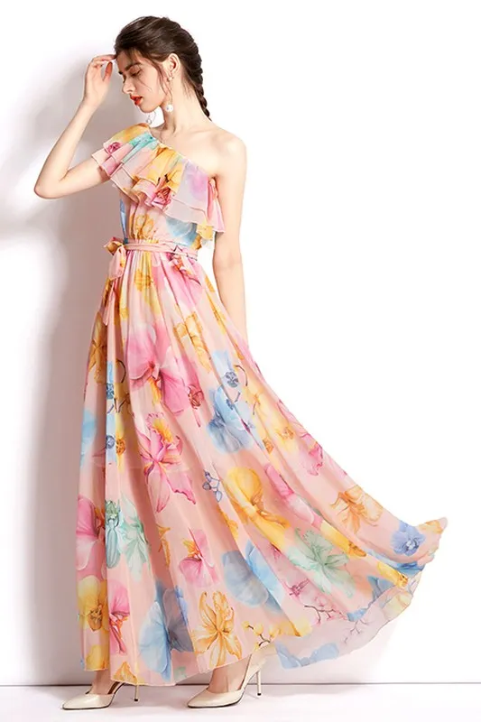 Vibrant Floral Maxi Dress