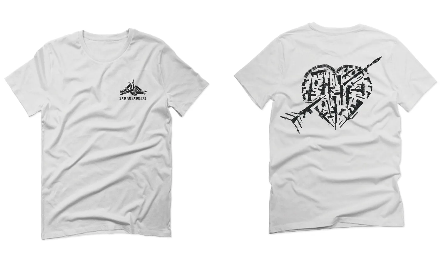 VICES AND VIRTUESS American Second Amendment Gun Rights arms Weapon Heart USA For men T Shirt