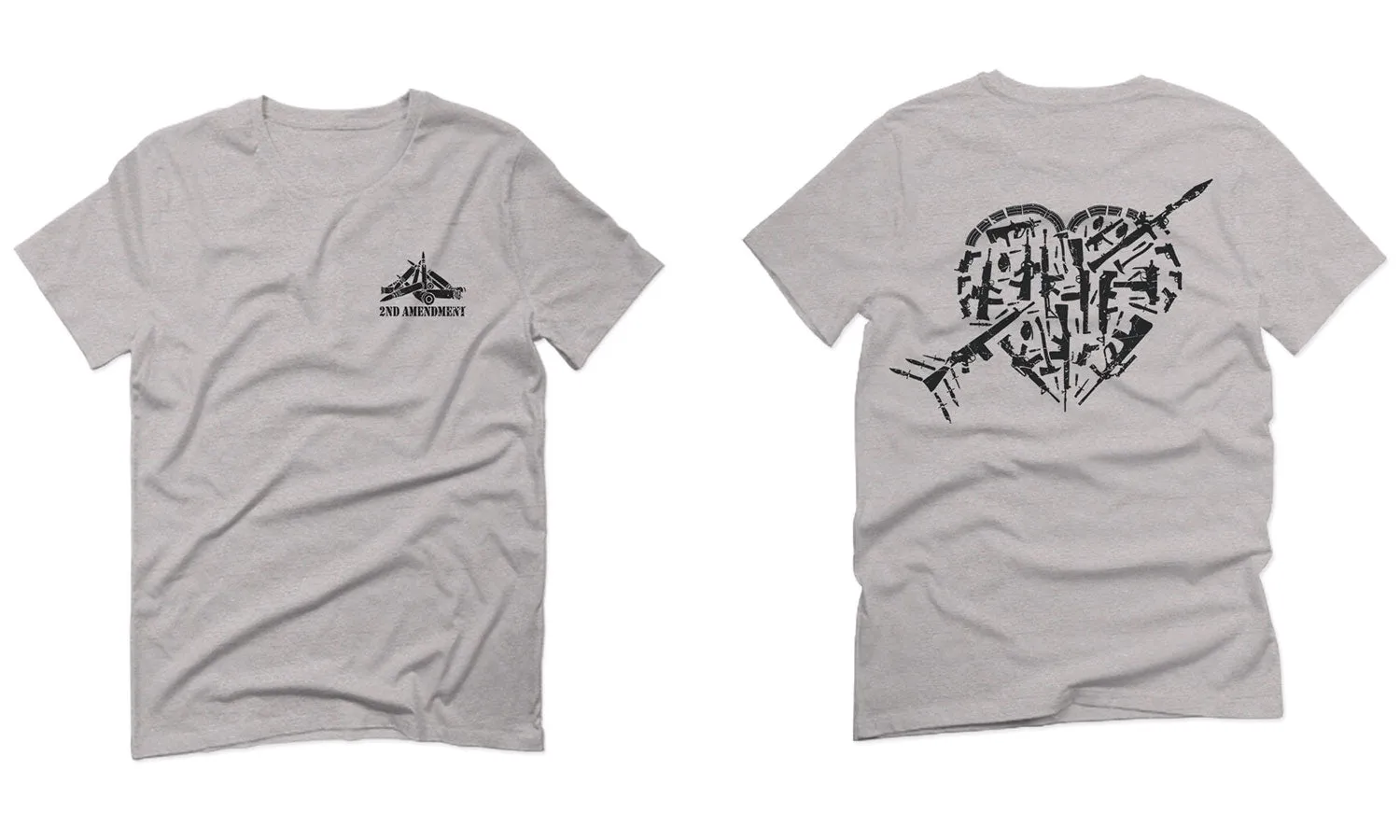 VICES AND VIRTUESS American Second Amendment Gun Rights arms Weapon Heart USA For men T Shirt