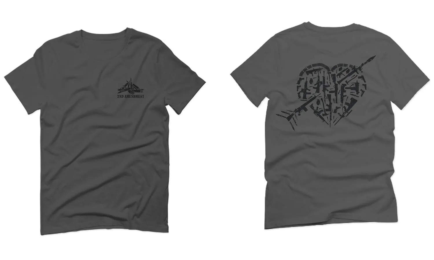 VICES AND VIRTUESS American Second Amendment Gun Rights arms Weapon Heart USA For men T Shirt