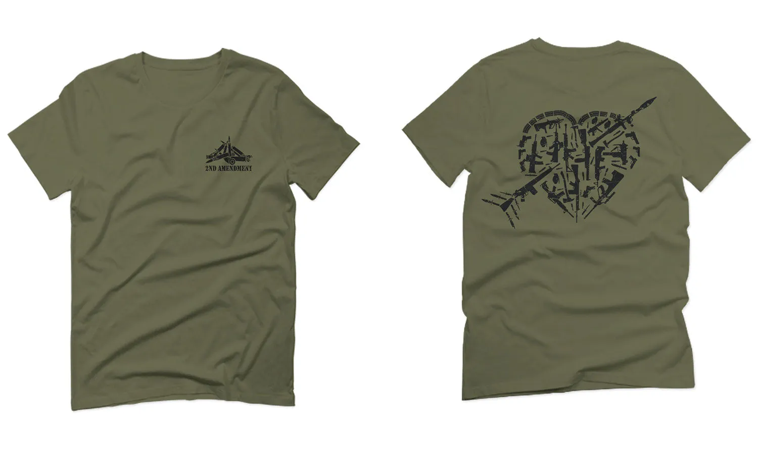 VICES AND VIRTUESS American Second Amendment Gun Rights arms Weapon Heart USA For men T Shirt