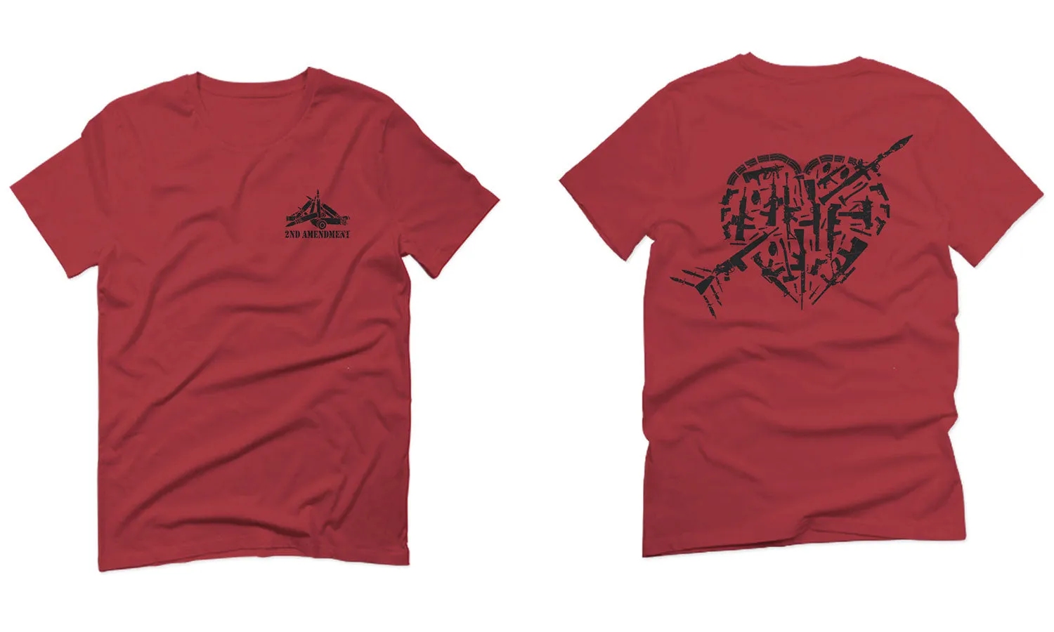 VICES AND VIRTUESS American Second Amendment Gun Rights arms Weapon Heart USA For men T Shirt
