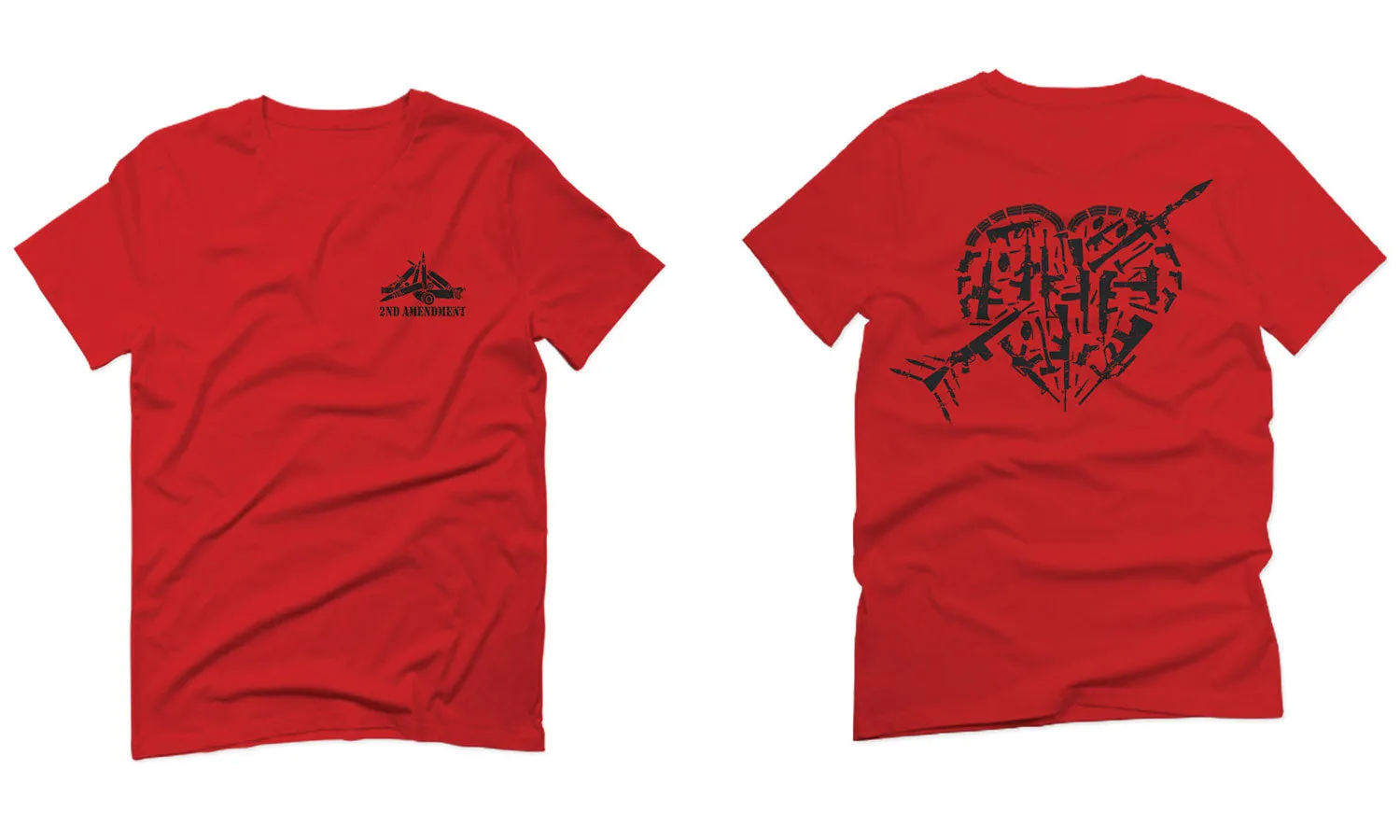 VICES AND VIRTUESS American Second Amendment Gun Rights arms Weapon Heart USA For men T Shirt
