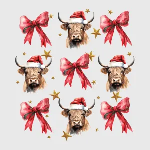 Vintage Christmas Wreath and Bows Transfer