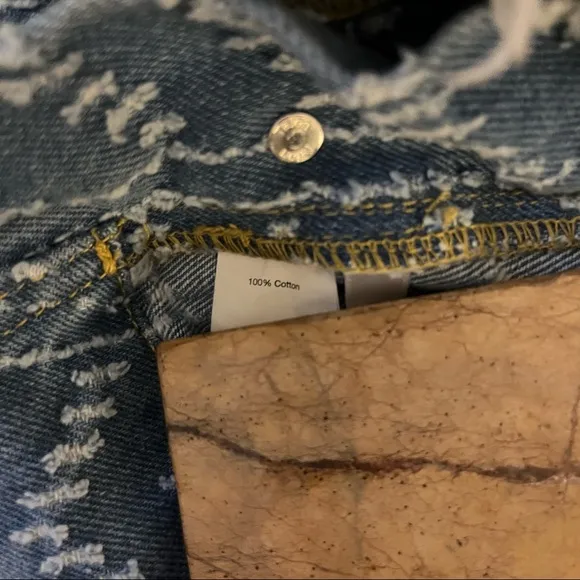 Vintage Happy Nature Kate Hudson Distressed Pleated High Waist Denim Shorts 12