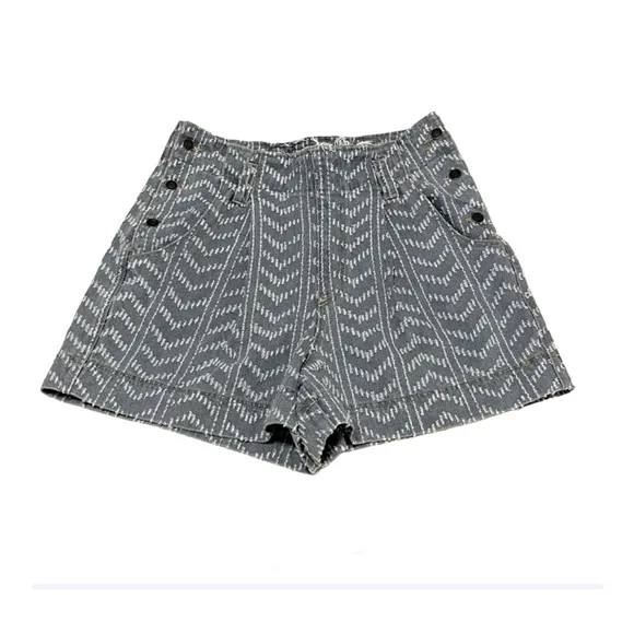 Vintage Happy Nature Kate Hudson Distressed Pleated High Waist Denim Shorts 12