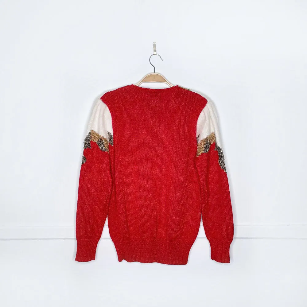 vintage lindor glitter angora holiday sweater
