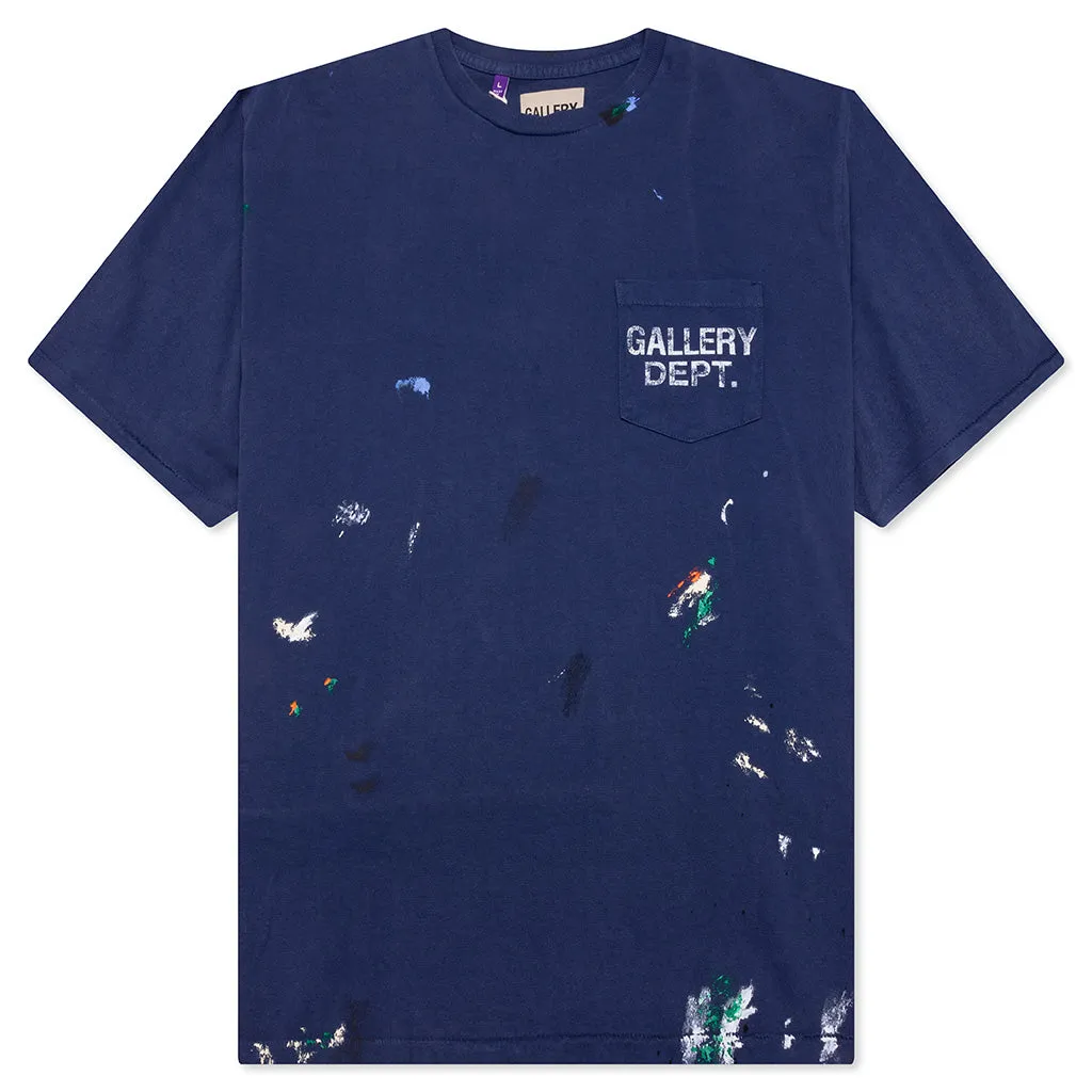Vintage Logo Painted Tee - Navy