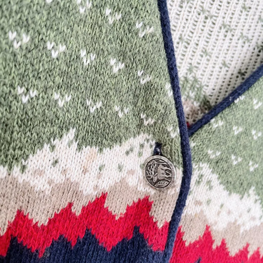vintage moose   cabin scenery knit cardigan